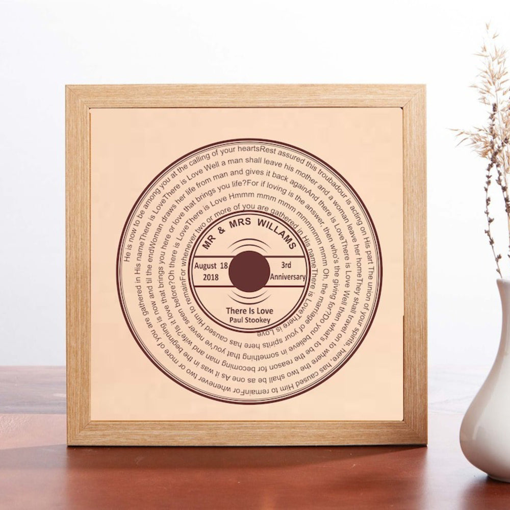 Personalized Leather Music Sheet With Frame - Anniversary Gift