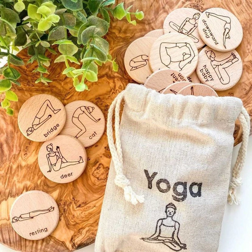 Wooden Yoga Poses Tokens - Christmas Activities For Family and Kids