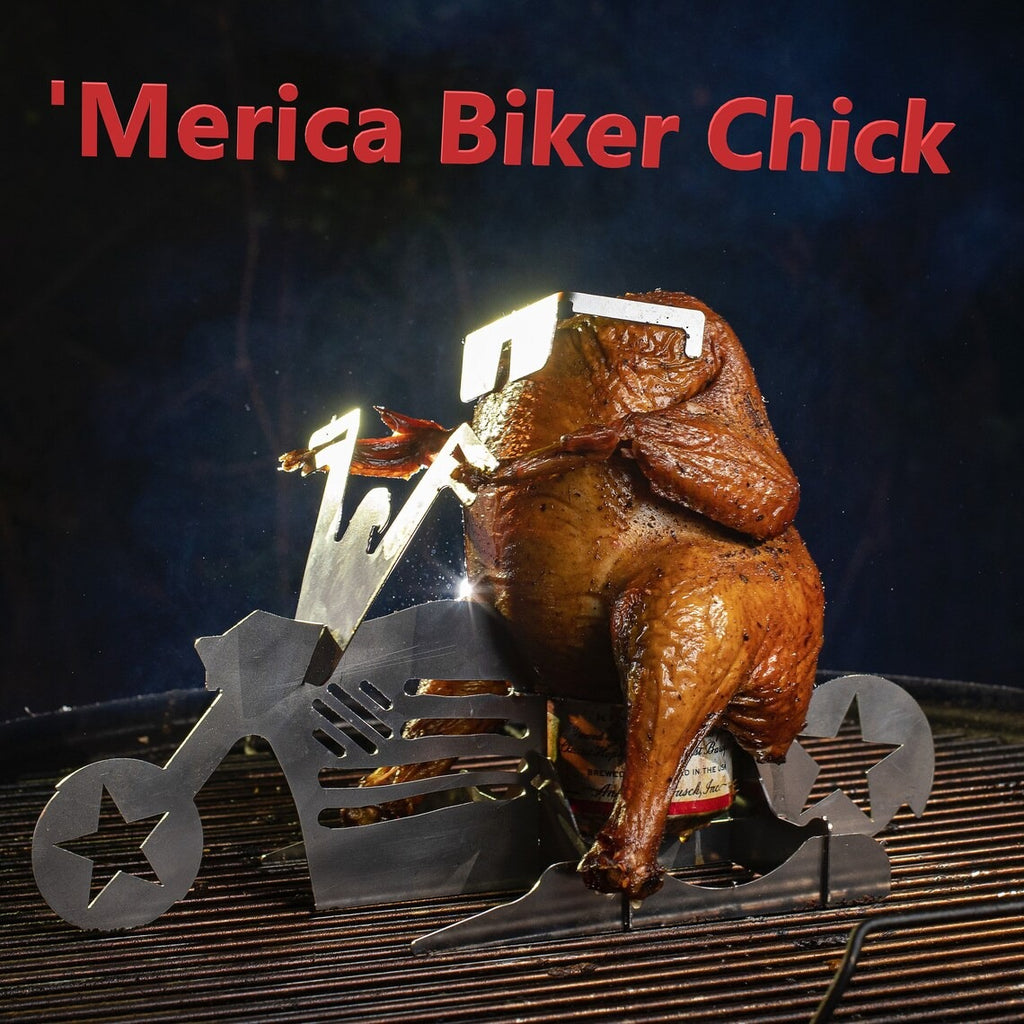 Funny Flaming Chicken Stand, Beer Can Chicken Holder, Grill BBQ Cooking Gift - Christmas Gift For Him