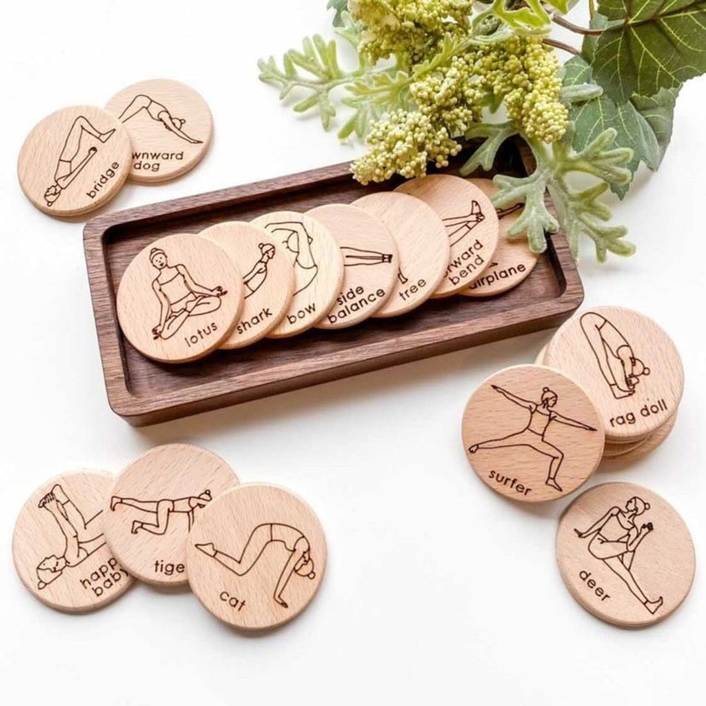Wooden Yoga Poses Tokens - Christmas Activities For Family and Kids