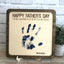To The World's Best Dad Square Sign - Handprint Sign - Father's Day Gift