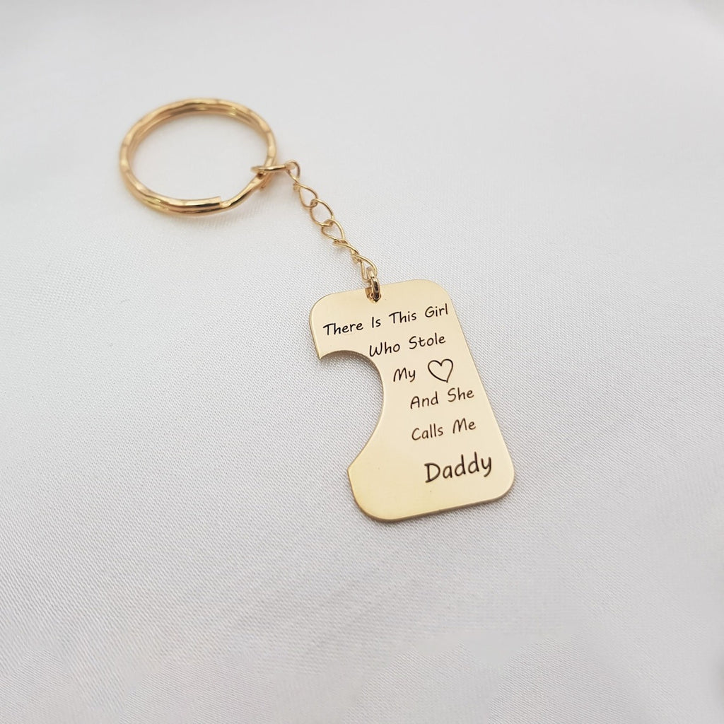 Father - Daughter Necklace Keychain Set - Father's Day Gift