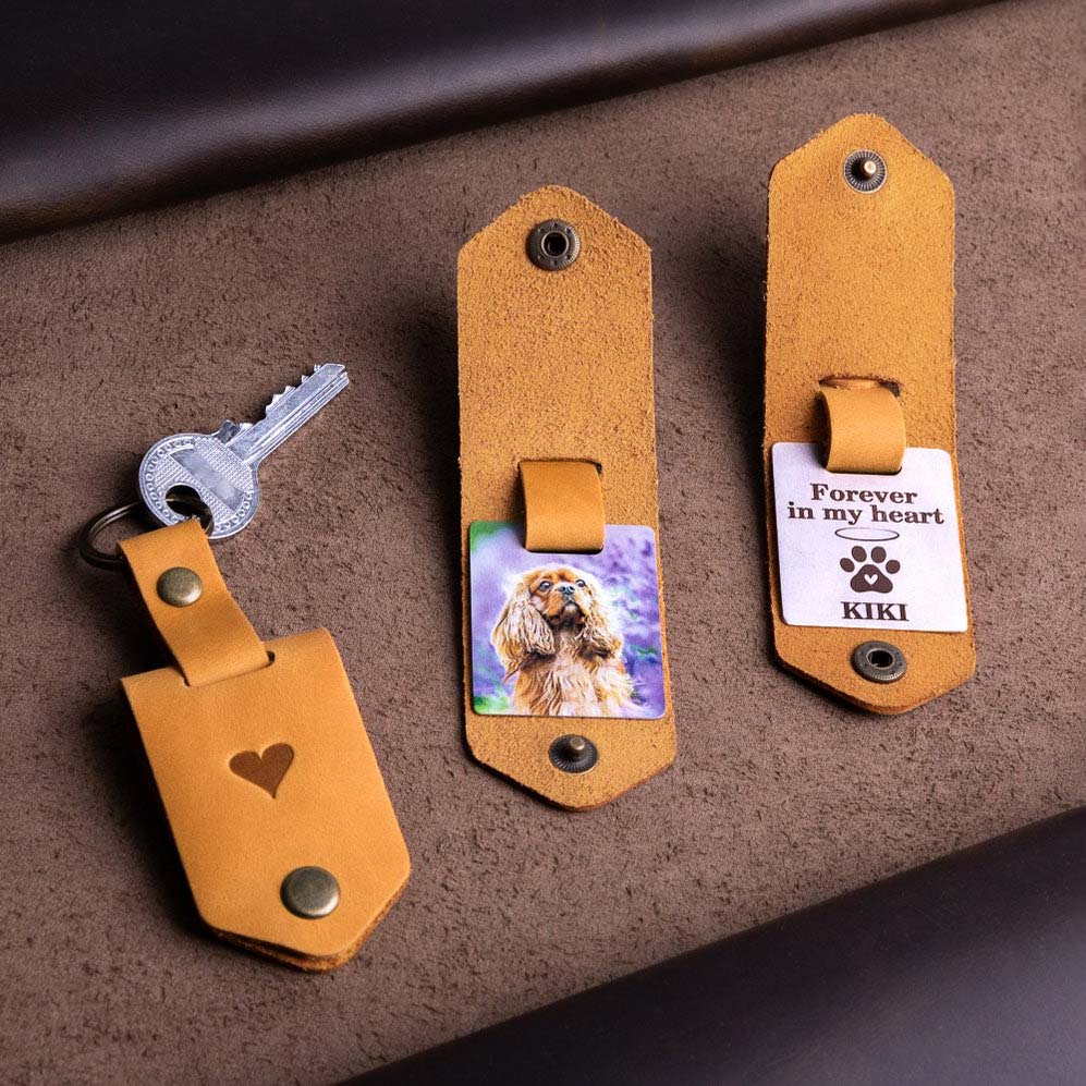 Custom Dog Keychain With Pictures - Dog Loss Gift