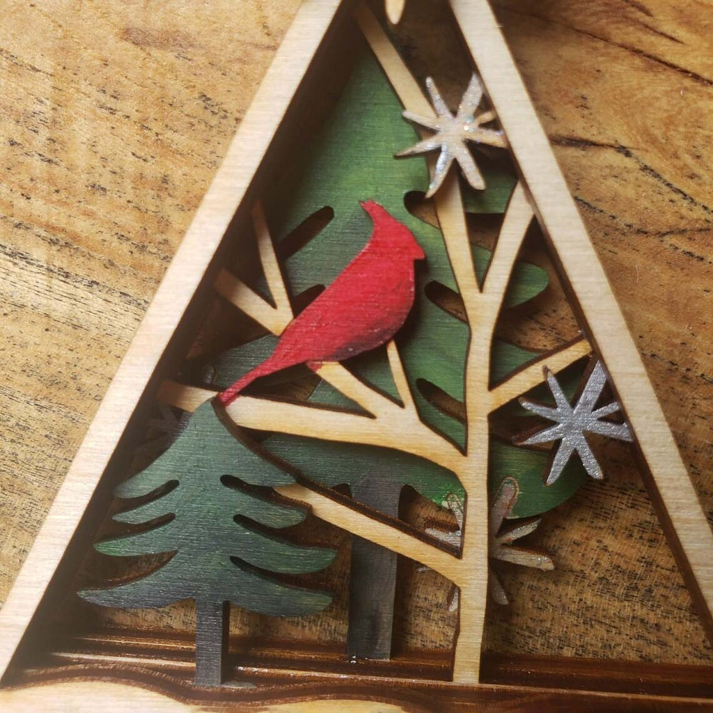 Personalized Cardinal Full Color Christmas Tree Ornament