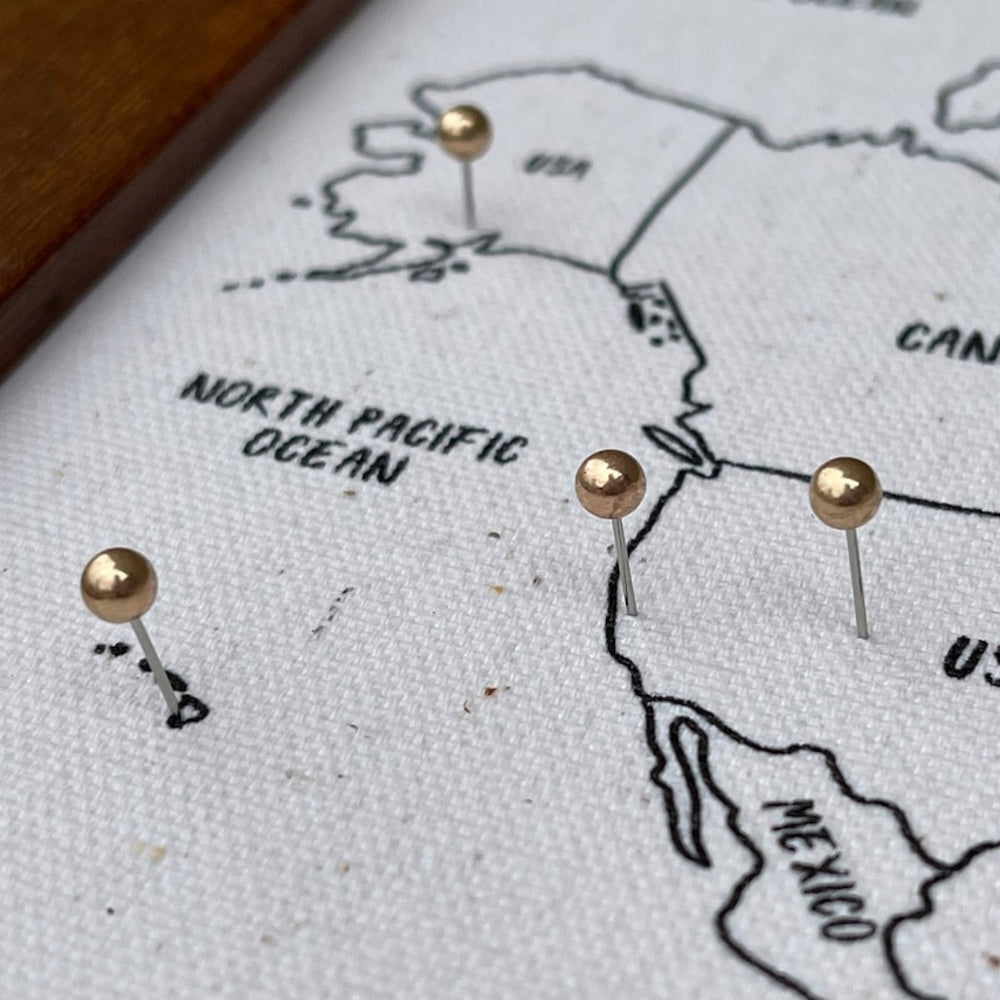Personalized Push Pin World Map With Frame - Anniversary Gift