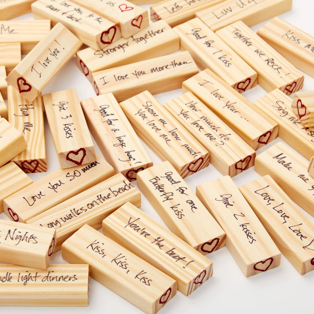 Wooden Jenga Block Tower Game With Custom Box - Christmas Gift - Anniversary Gift For Couple