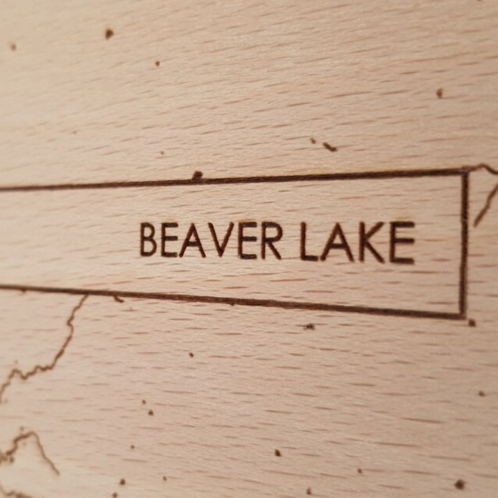 Personalized Wooden Magnetic Key Holder With Lake Map