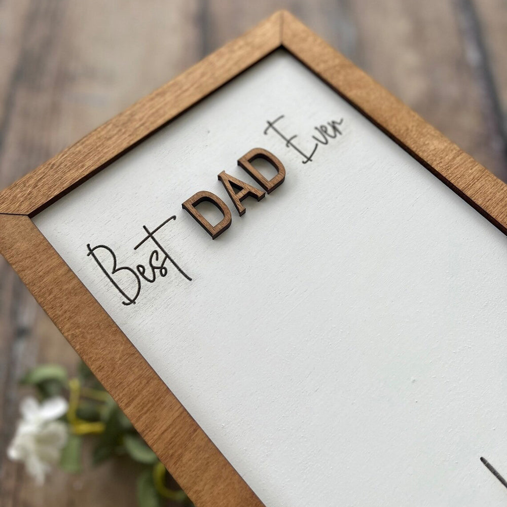 Best Dad Hands Down Rectangle Sign - Handprint Sign - Father's Day Gift