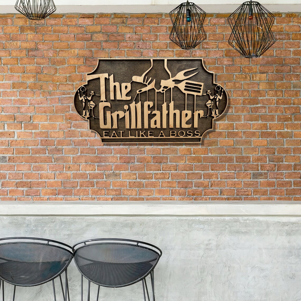 The Grillfather Wooden Sign - Father's Day Gift