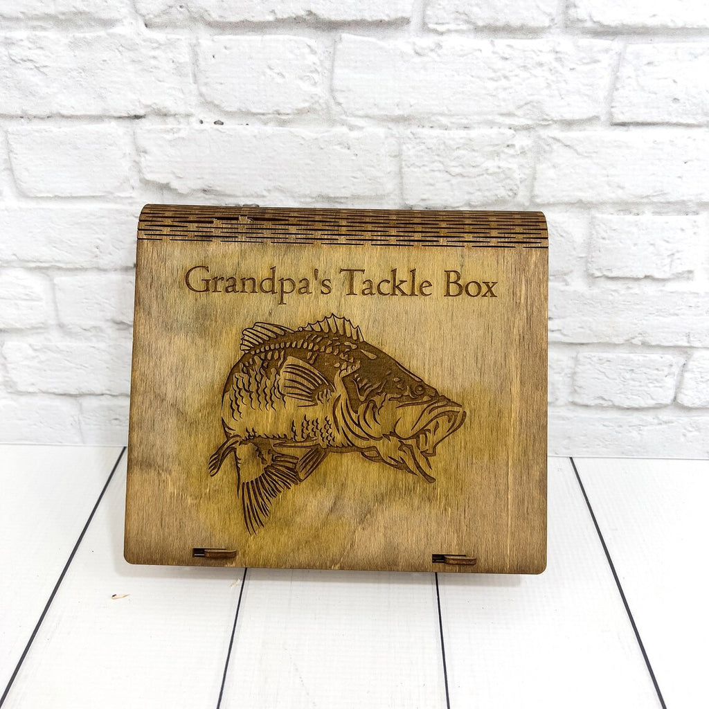 Personalized Wooden Mini Tackle Box, Fishing Gift - Father's Day Gift