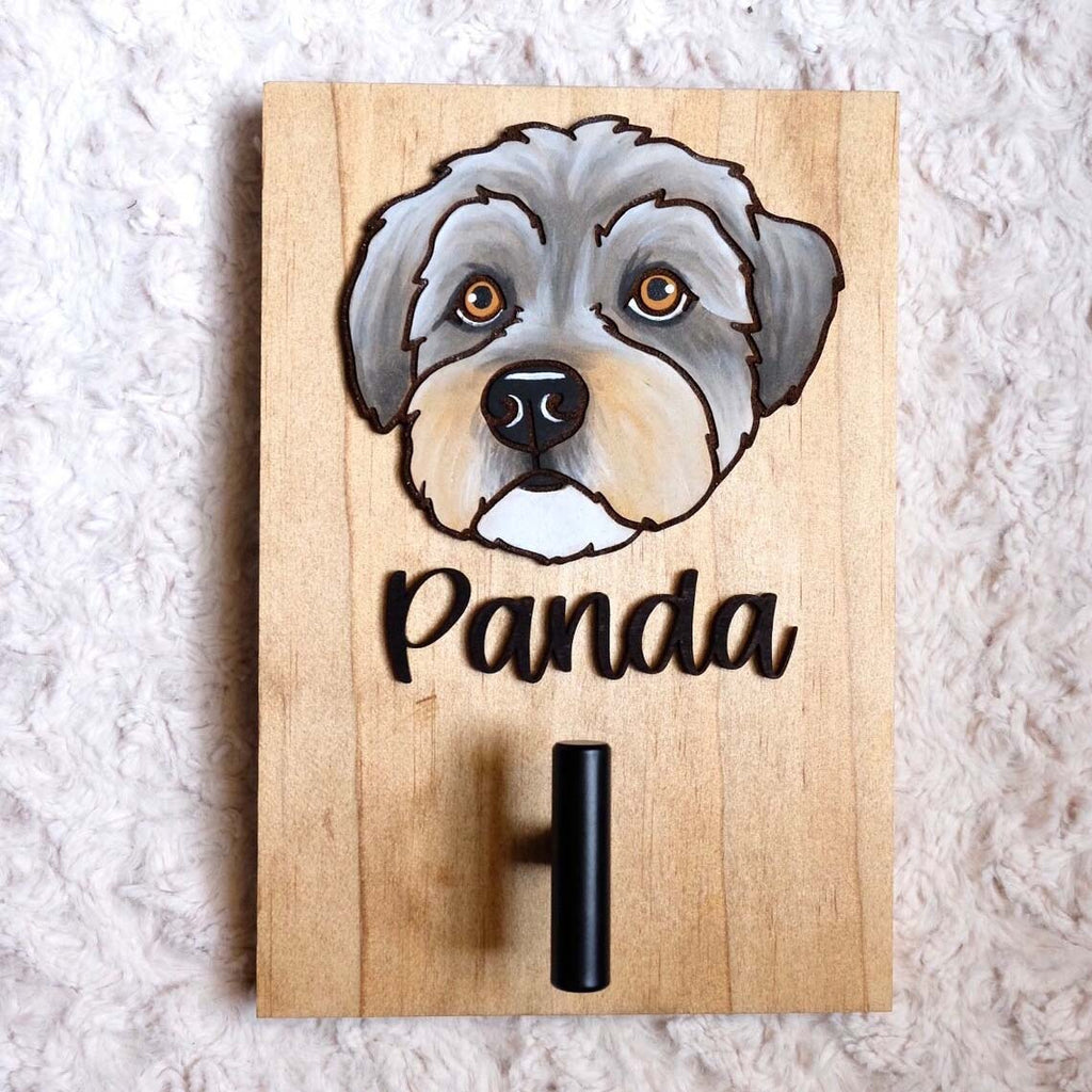 Custom Pet Portrait Leash Holder - Gift for Pet Lovers