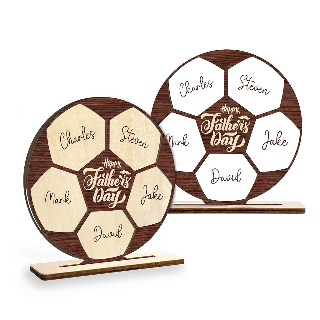 Personalized Wooden Acrylic Plaque Soccer Ball - Gift For Coach & Dad