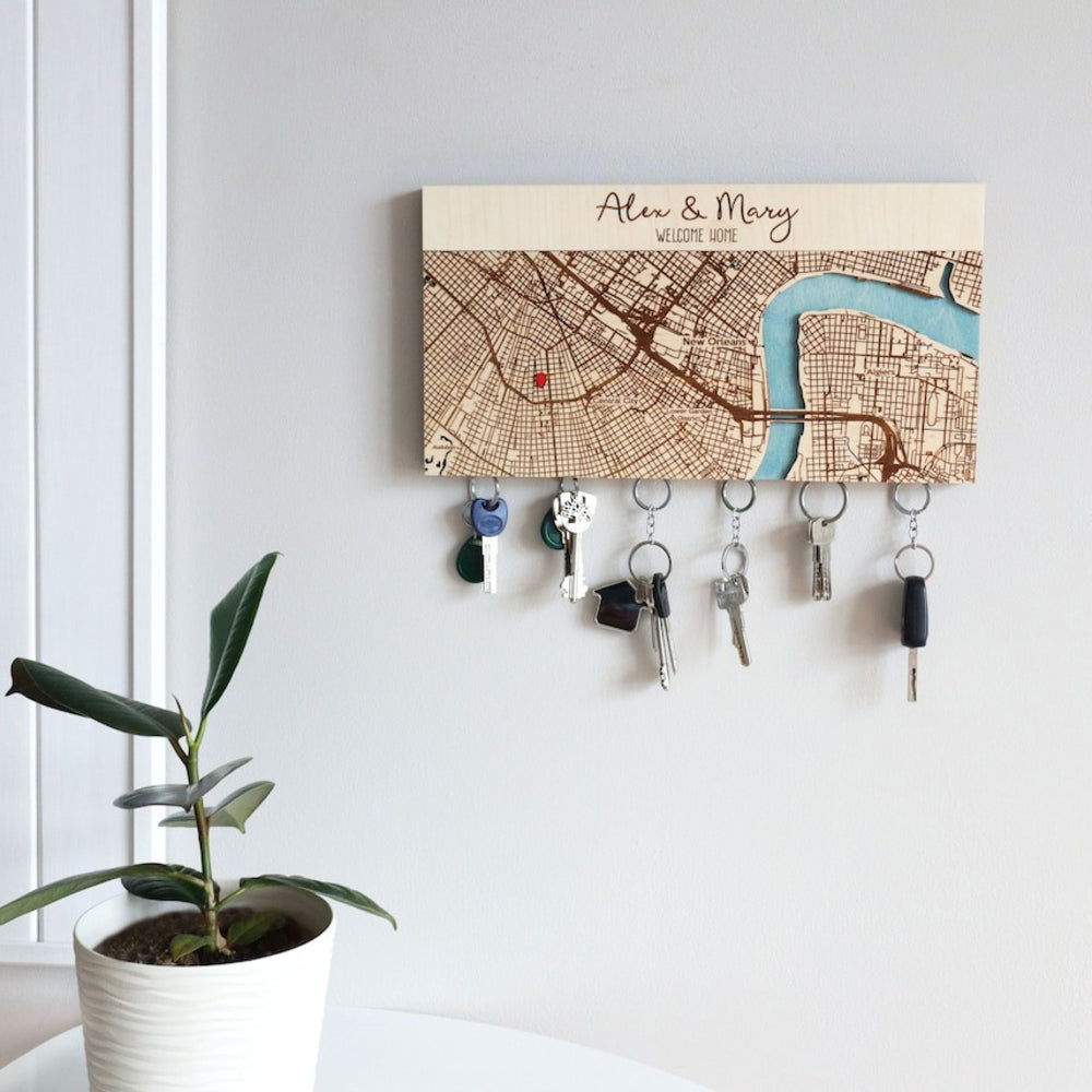 Personalized Magnetic Key Holder With Location