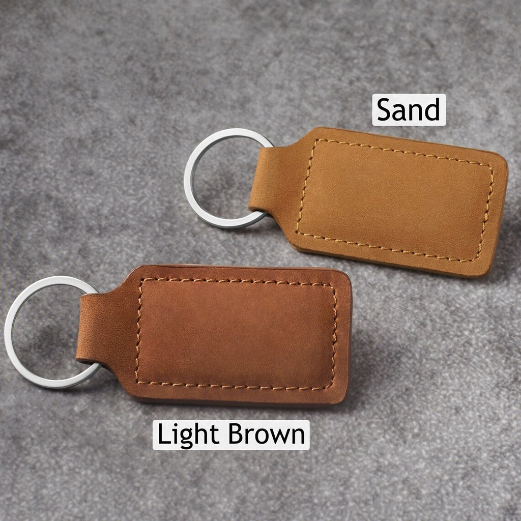 Personalized Leather Keychain With Photo Print - Father's Day Gift