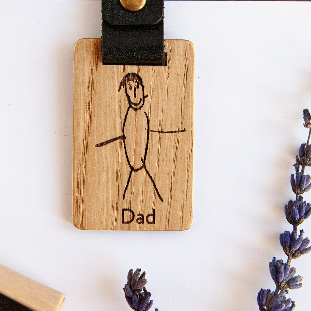 Personalized Wooden Custom Keychain - Father's Day Gift