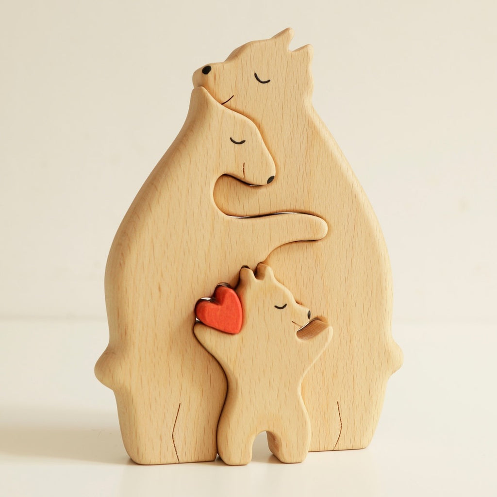 Personalized Wooden Bear Family Puzzle