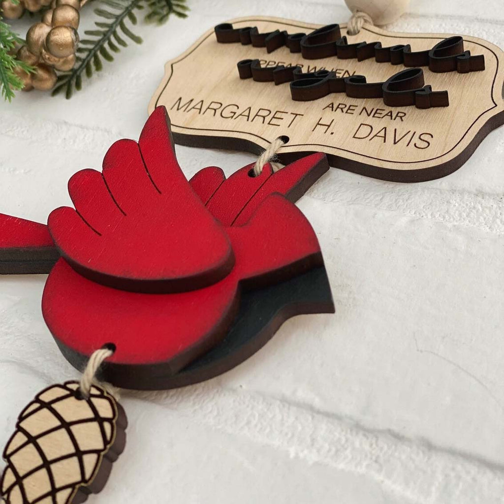 Personalized Red Cardinal Christmas Tree Ornament