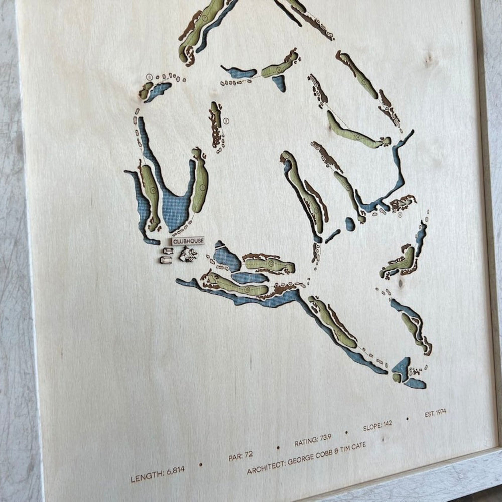 Custom Wooden Golf Course Map