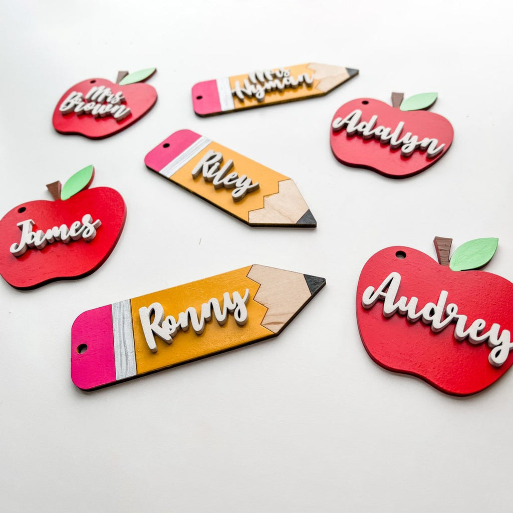 Personalized Wooden Teacher Gift Tag Ornament - Christmas Gift for teacher