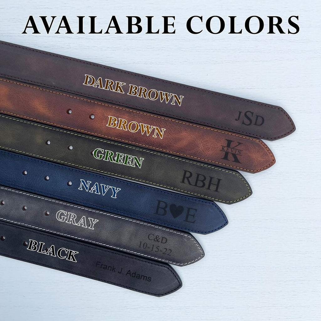 Personalized Engraved Leather Belt For Men - Father's Day Gift