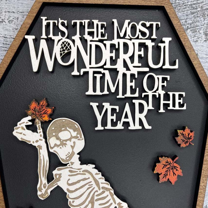Halloween Dancing Skeleton Farmhouse Sign for Halloween
