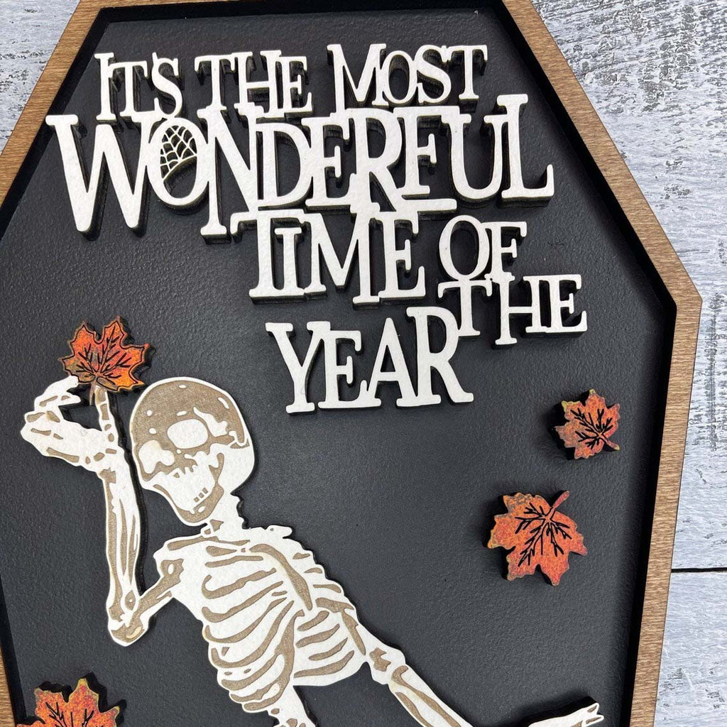Halloween Dancing Skeleton Farmhouse Sign for Halloween