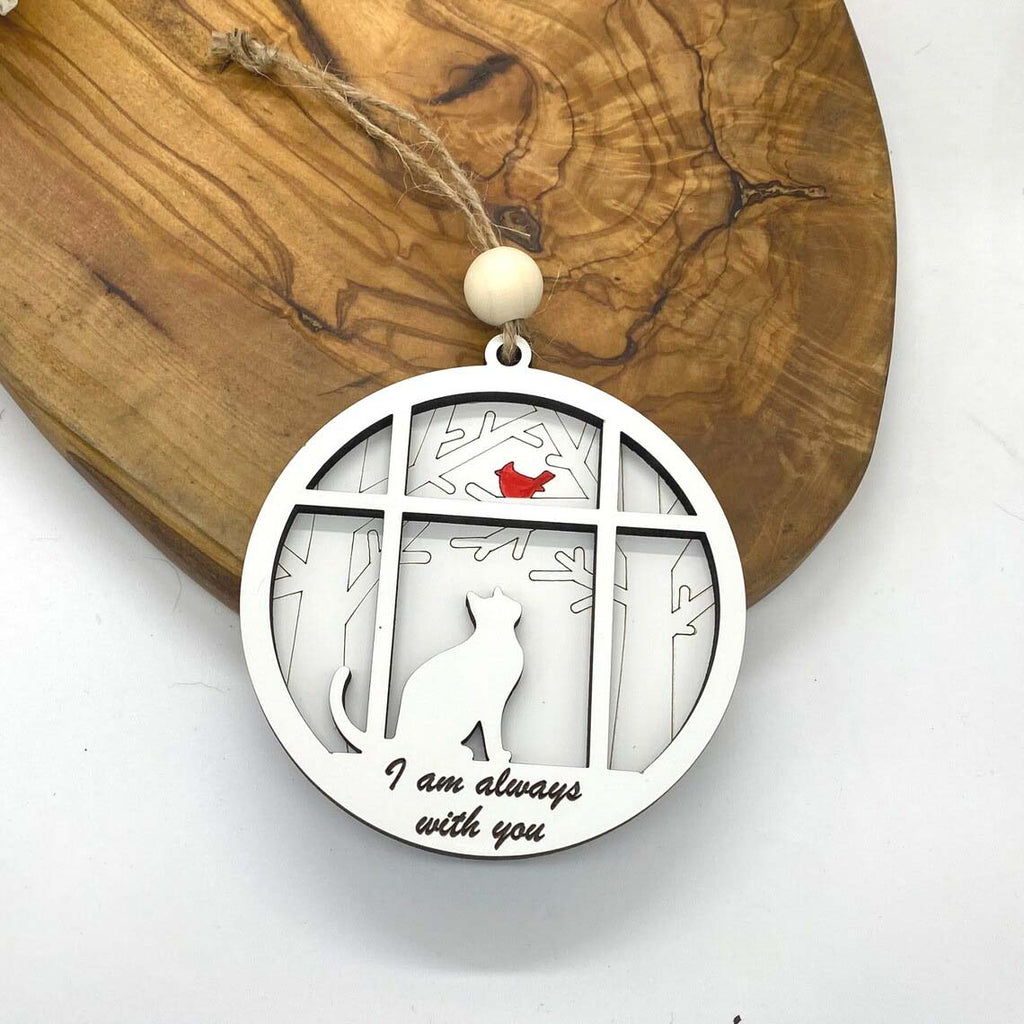Custom Cat and Cardinal Ornament, I am always with you