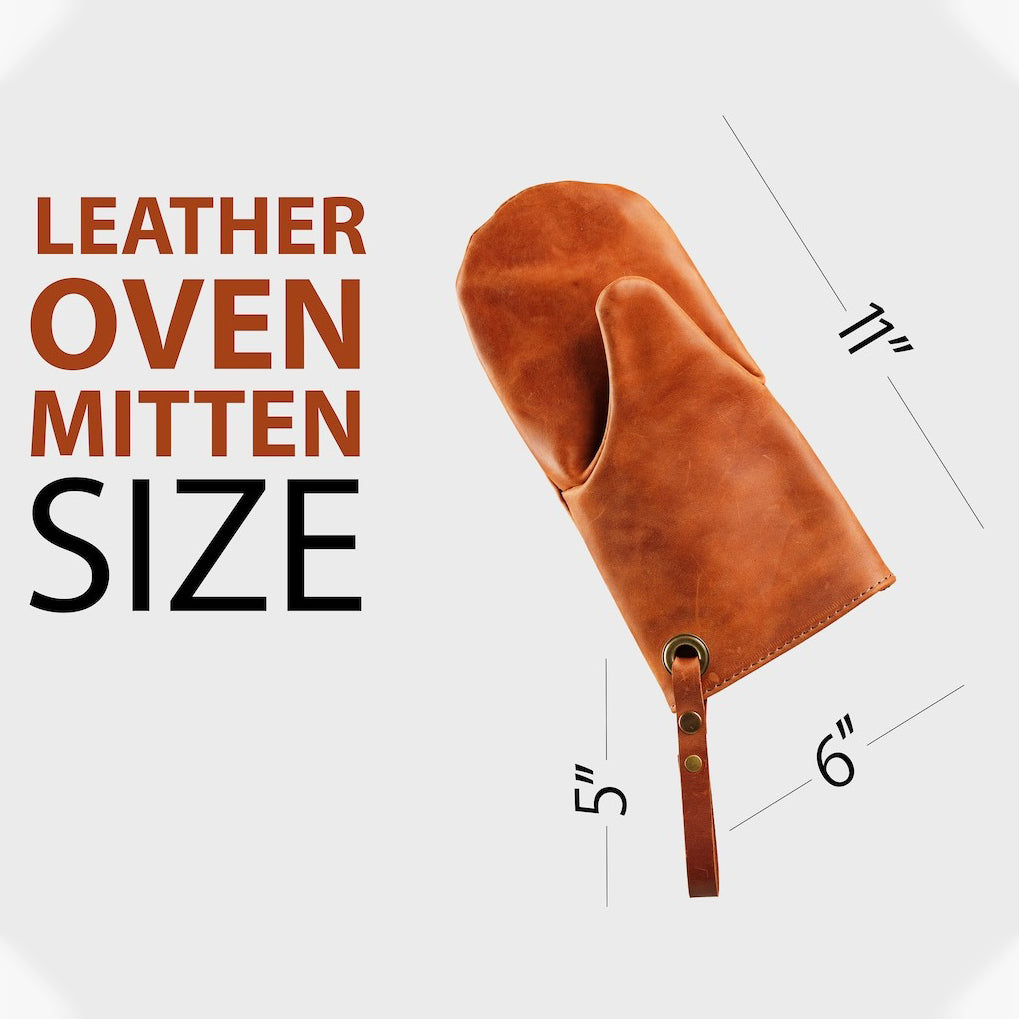 Personalized Leather Cooking Oven Mitts, Grill Gloves - Christmas Gift For Men