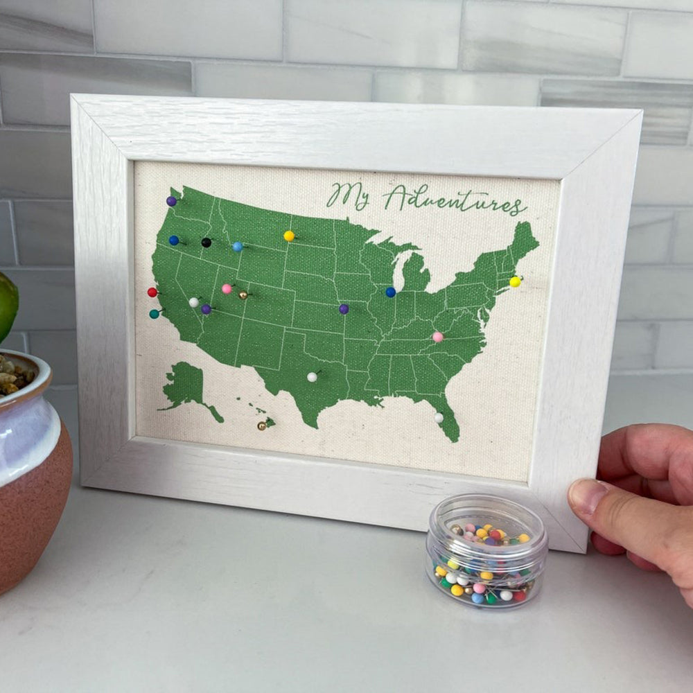 Personalized Mini USA Map With Frame - Anniversary Gift