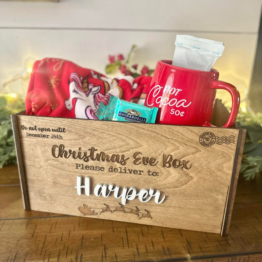 Personalized Wooden Christmas Eve Box For Kids - Christmas Gift