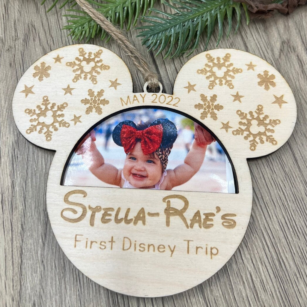 Personalized Wooden Mouse Photo Ornament, Magical Christmas Ornament