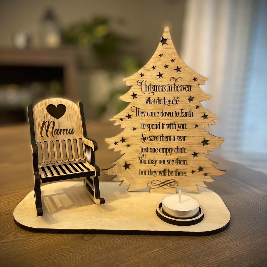 Christmas in Heaven, Christmas Rustic Memorial Candle Holder