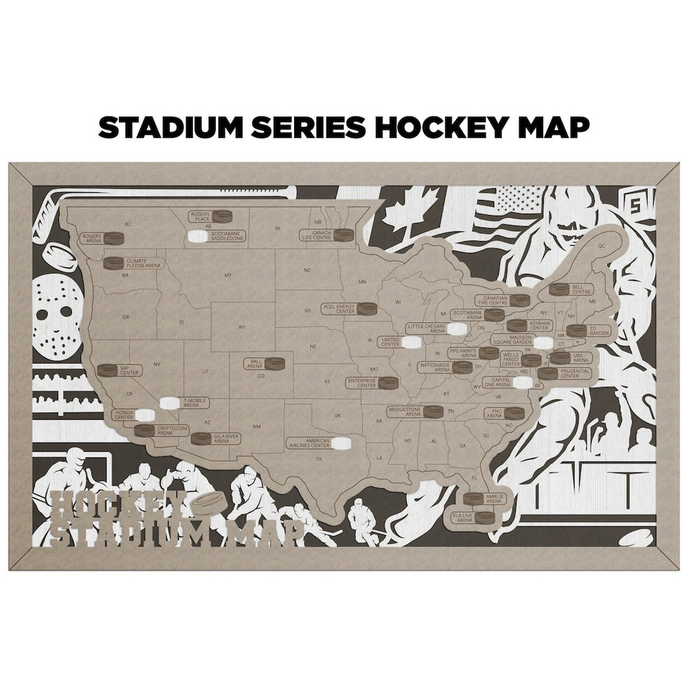 Custom Hockey Stadium Travel Map Tracker