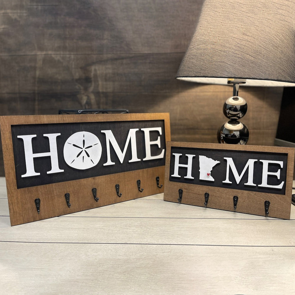 Personalized Wooden Key Holder With US State