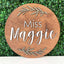 Personalized Wooden Teacher Name Door Round Sign - Gift For Teacher