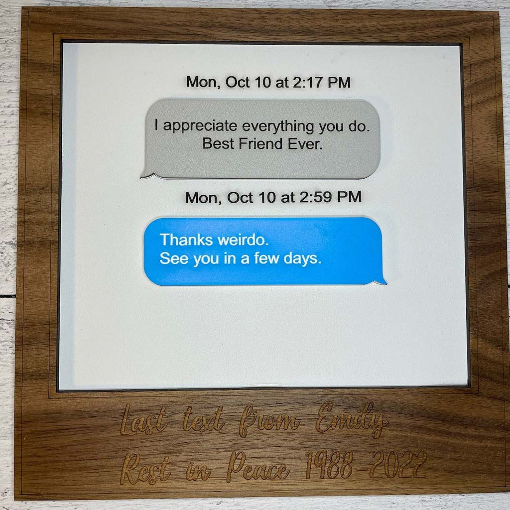 Personalized Last Messages Frame Sign, Memorial Keepsake from Loved One