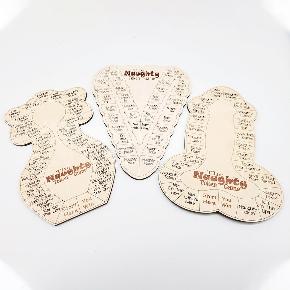 Personalized Wooden Naughty Tokens With Board Game - Spicy Game For Couple