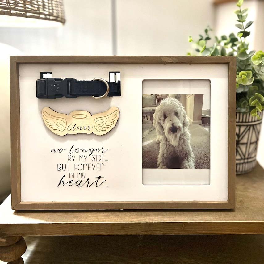 Customized Memorial Plaque, Picture Frame Collar for Loss of Pet