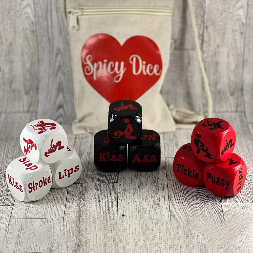 Personalized 3 Wooden Adult Dices - Spicy Dices Game For Couple