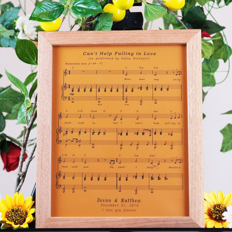 Personalized Leather Music Sheet Of Our Song - Anniversary Gift