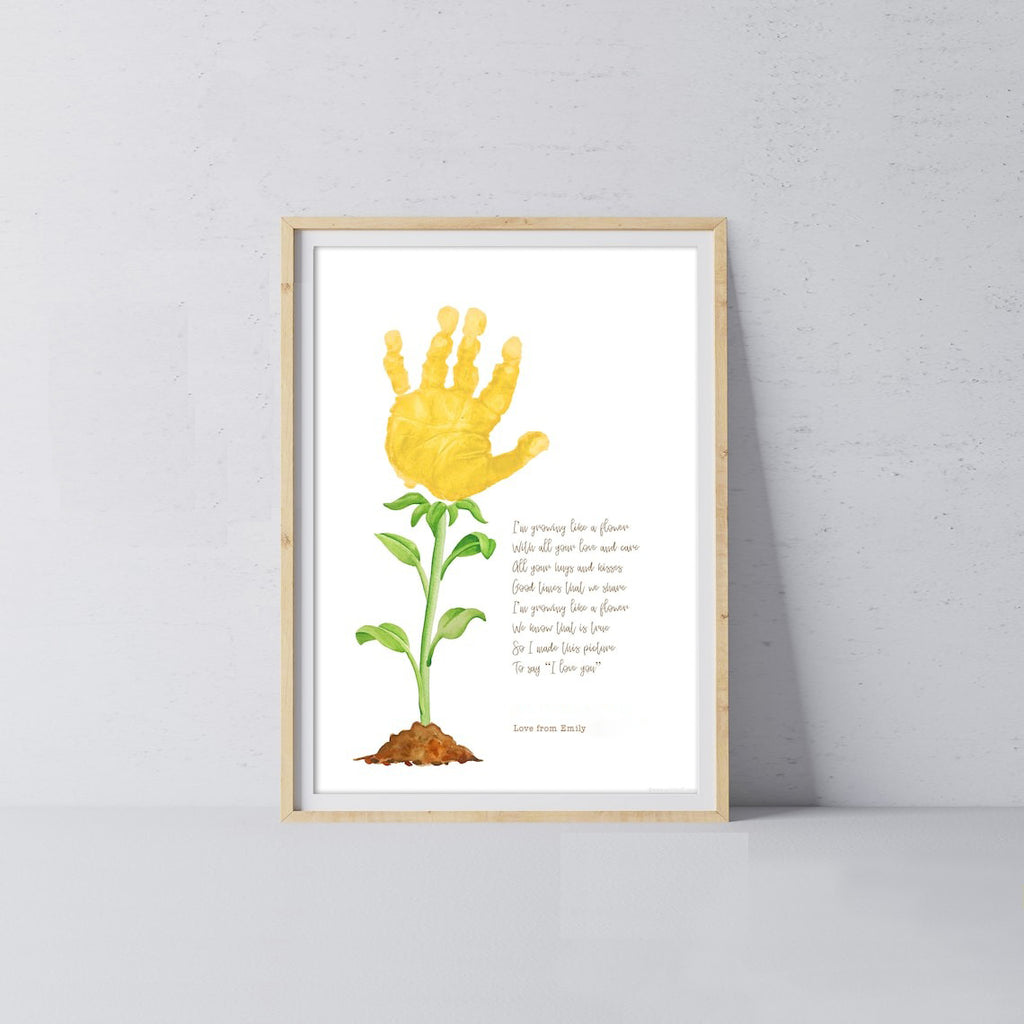 Growing Like A Flower Poem Handprint Sign - Father's Day Gift