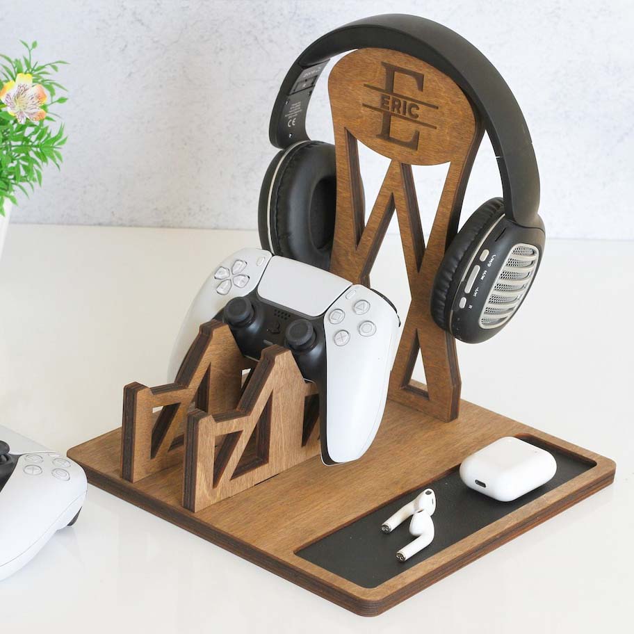 Controller Holder and Headphone Holder - Gift for Gamer