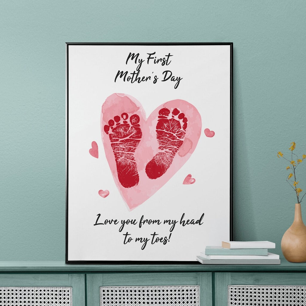 My First Mother's Day Footprint Art - Footprint Sign - Mother's Day Gift