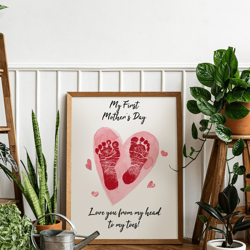 My First Mother's Day Footprint Art - Footprint Sign - Mother's Day Gift