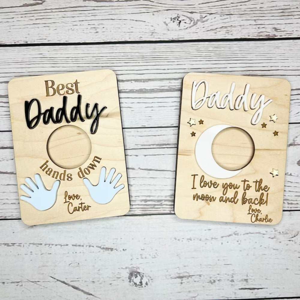 Personalized Fridge Photo Magnet Love You To The Moon- Father's Day Gift