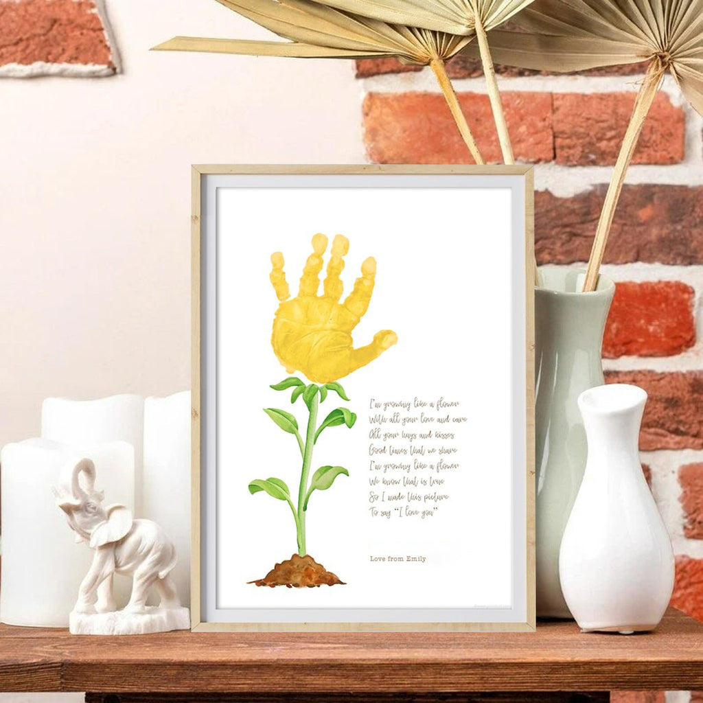 Growing Like A Flower Poem Handprint Sign - Father's Day Gift