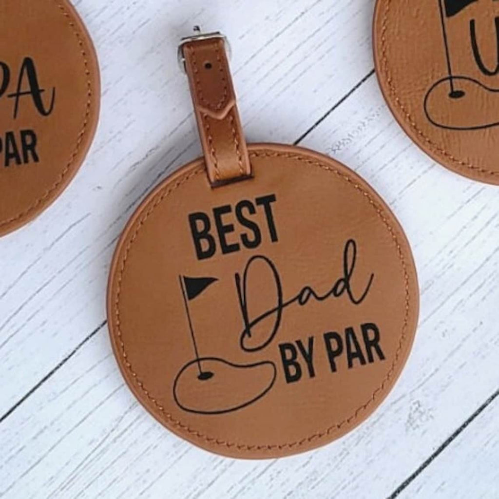 Personalized Leather Golf Tee Holder - Best Dad By Par - Father's Day Gift