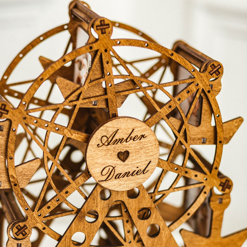 Photo Gift for Couple Custom Wooden Ferris Wheel