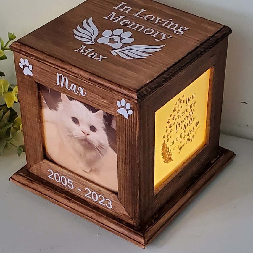 Personalized Lighted Urn For Dogs And Cats
