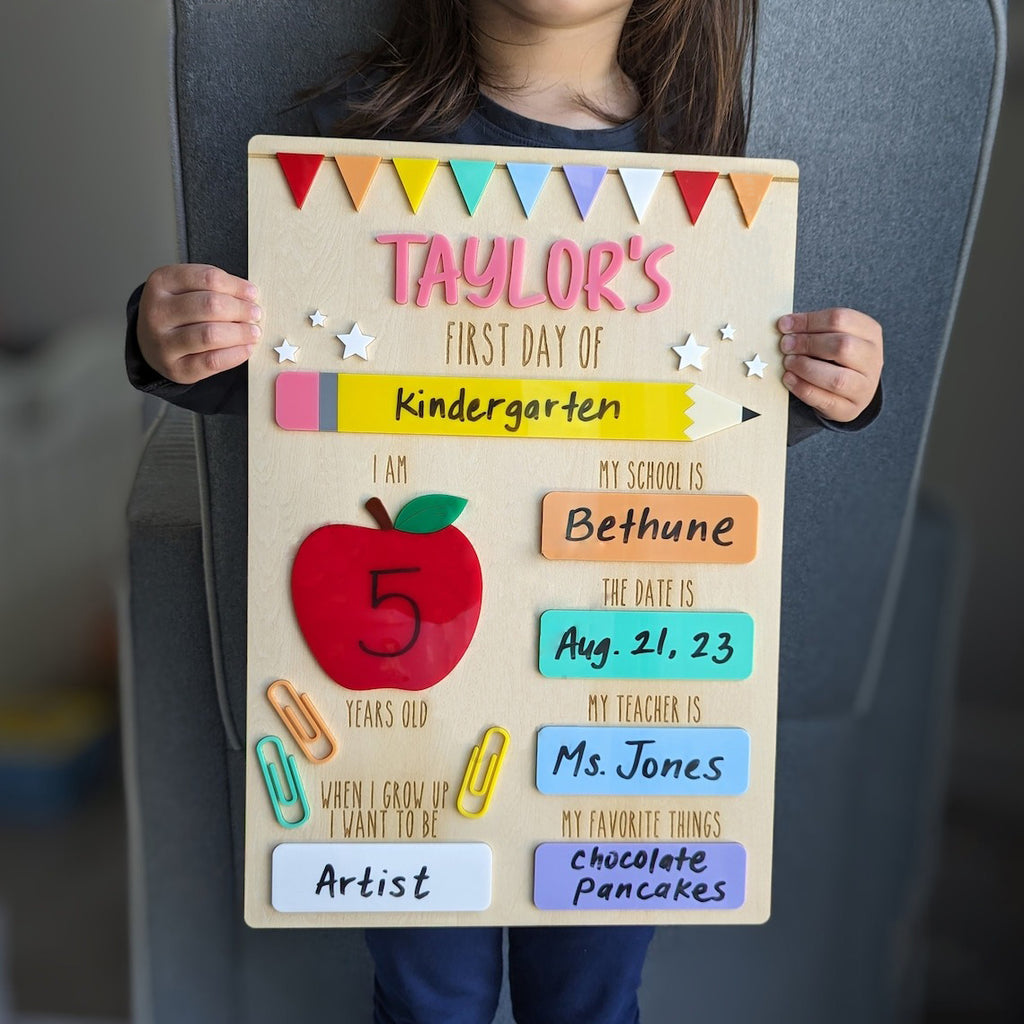 Personalized Reusable First Day Of School Sign